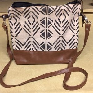 Black-White-Brown Aztec Crossbody